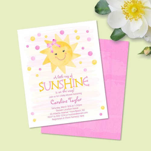 Little Sunshine Budget Baby Shower Invitation