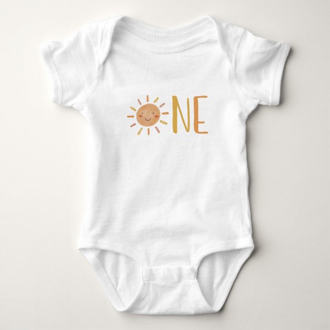 Little Sunshine First Birthday Baby Bodysuit (Front)