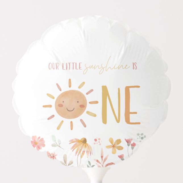 Little Sunshine First Birthday Balloon (Front)
