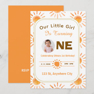 Little Sunshine First Birthday Invite