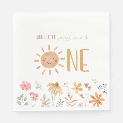 Little Sunshine First Birthday Napkins