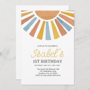 Little Sunshine First birthday,Sunshine 1st Birth Invitation