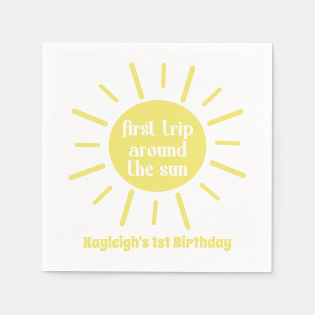 Little Sunshine First Trip Around The Sun Napkins (Front)