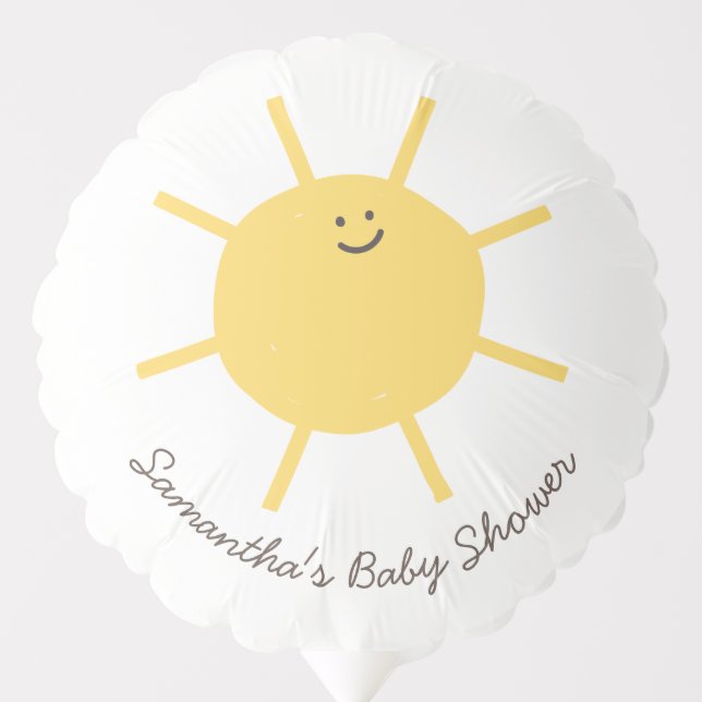 Little Sunshine Gender Neutral Sun Baby Shower Balloon (Front)