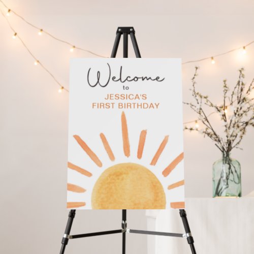 Little Sunshine Girl Boho Sun Birthday Welcome Foam Board