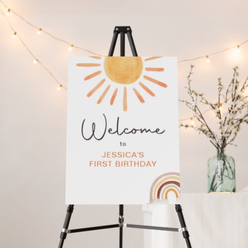 Little Sunshine Girl Boho Sun Birthday Welcome Foam Board