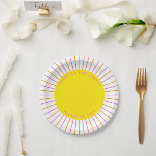 Little Sunshine is on the way Neutral Baby Shower Paper Plates