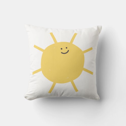 Little Sunshine Nursery Yellow Throw Pillow