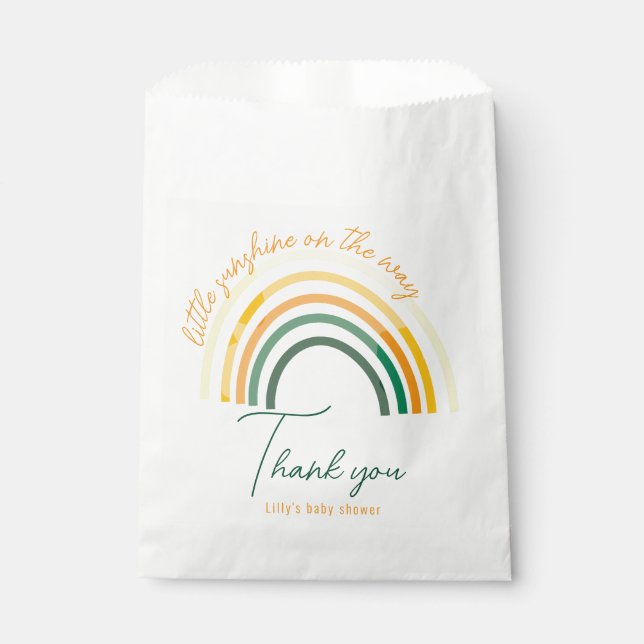 Little sunshine on the way baby shower favor bag (Front)