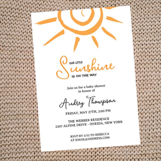 LITTLE SUNSHINE ON THE WAY BABY SHOWER INVITATION (Creator Uploaded)