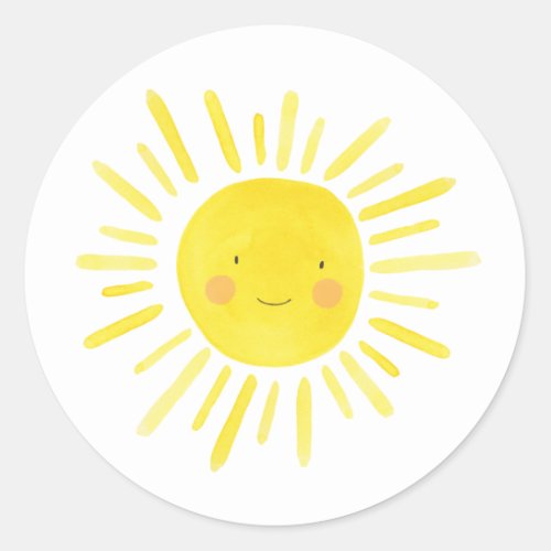 Little Sunshine Party Yellow Sun Classic Round Sticker