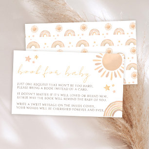 Little Sunshine rainbow Sun book for baby shower Enclosure Card