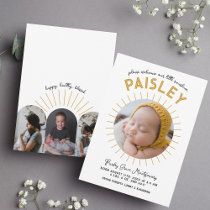 Little Sunshine Retro Photo Collage Birth Announcement