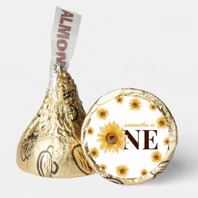 Little Sunshine Sunflower 1st Birthday Favor (Front)