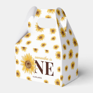 Little Sunshine Sunflower 1st Birthday Favor Boxes