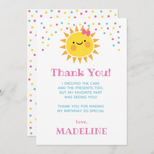 Little Sunshine Thank You Cards