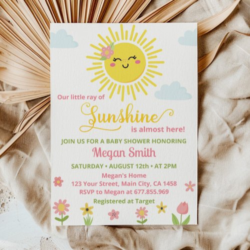 Little Sunshine Wildflower Baby Shower Invitation