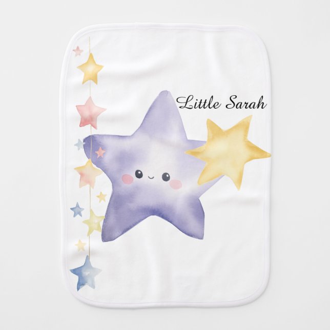 Little Super Star Baby Burp Cloth (Front)