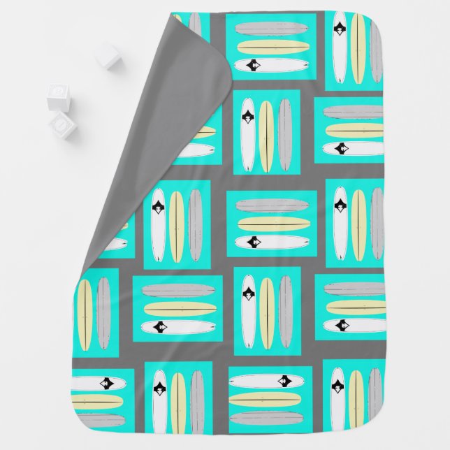 Little Surfer Boy Swaddle Blanket (In Situ)