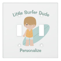 Little Surfer Dude Cute Baby Boy Surfboard Light Switch Cover