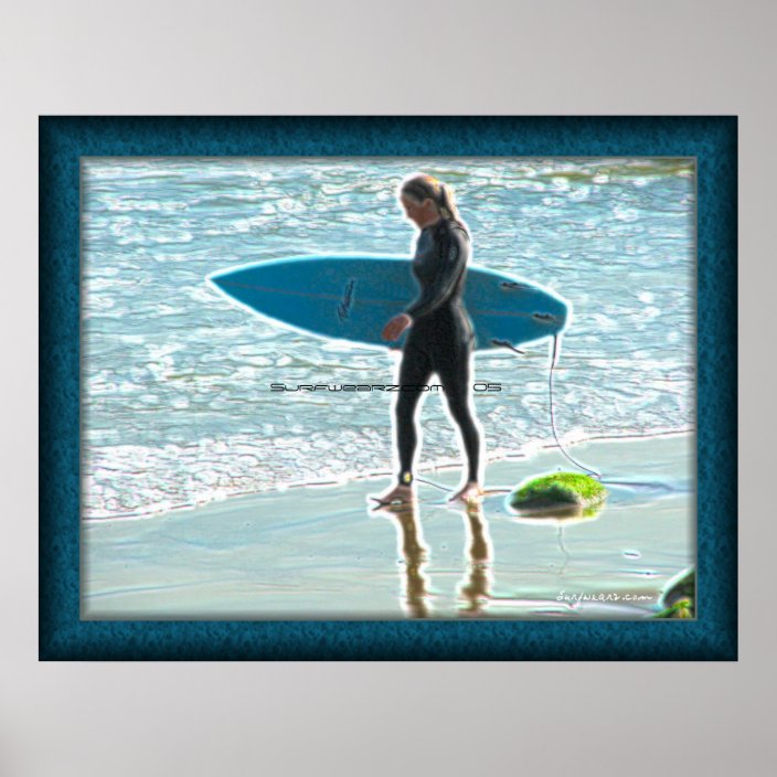 Little Surfer Girl Poster
