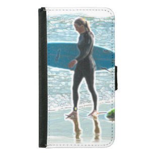 Little Surfer Girl Samsung Galaxy S5 Wallet Case