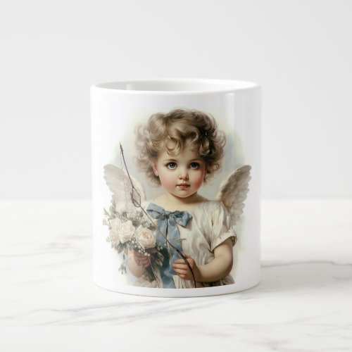 little sweet angel has descended to us on eart giant coffee mug