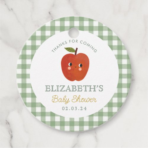 Little Sweet Apple Baby Shower  Favor Tags