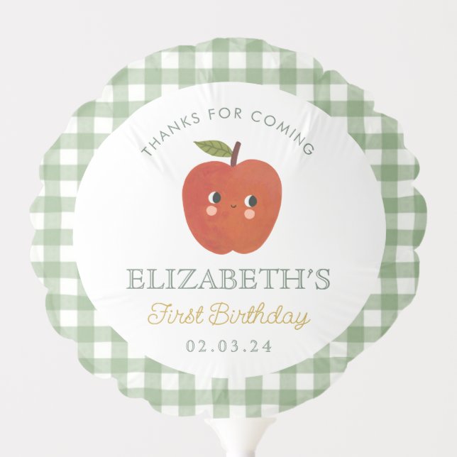Little Sweet Apple  First Birthday Balloon (Front)