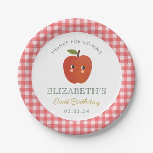 Little Sweet Apple  First Birthday Paper Plates