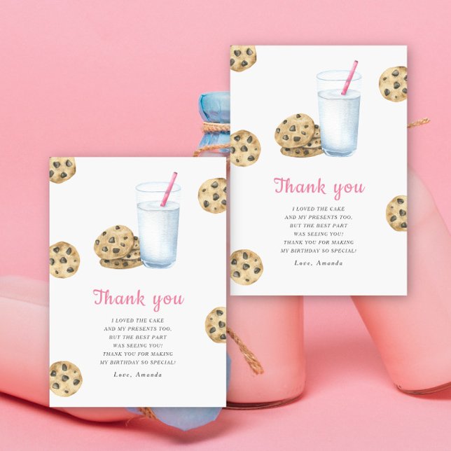 Little Sweet Cookie girl birthday party thank you Card (Creator Uploaded)