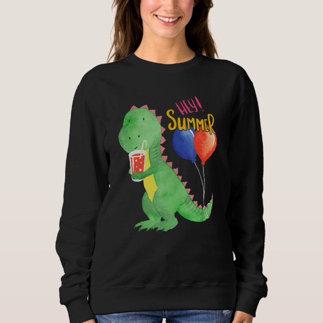 Little Sweet Dinosaur With Lemonade Refreshment Fo Sweatshirt (Front)
