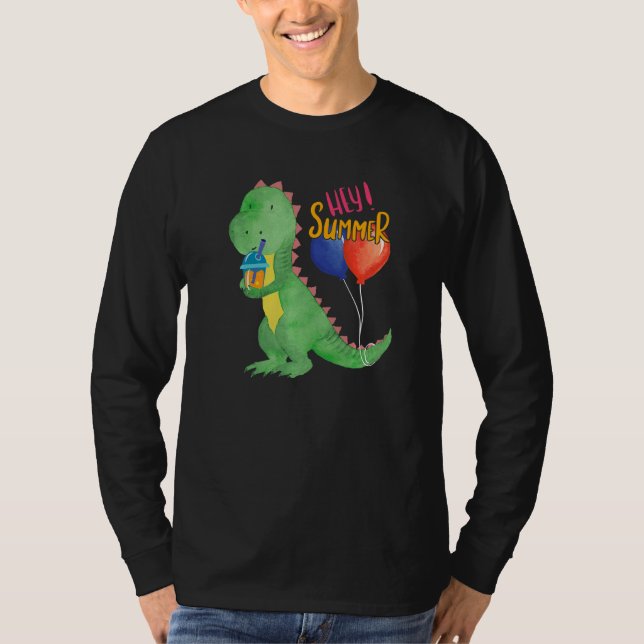 Little Sweet Dinosaur With Lemonade Refreshment Fo T-Shirt (Front)
