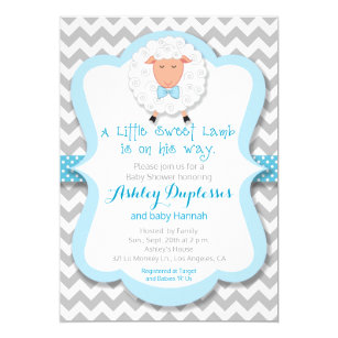 Little Lamb Baby Shower Invitations Zazzle Little Sweet Lamb Boy Baby Shower Invitation