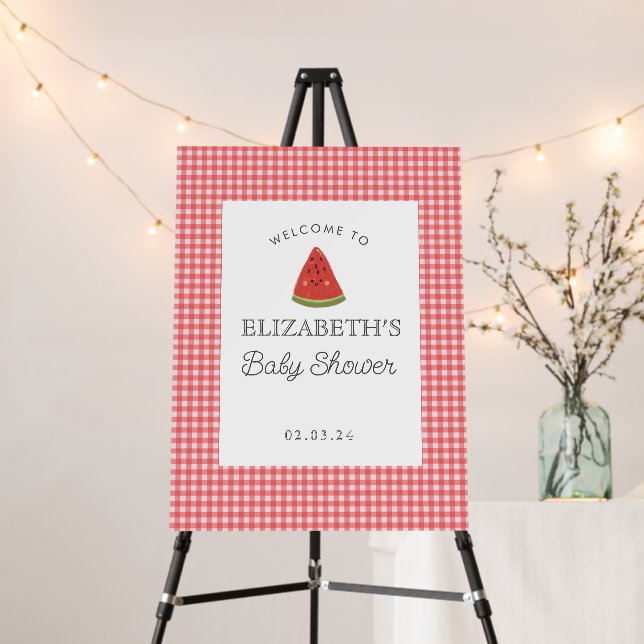 Little Sweet Melon Baby Shower Welcome Foam Board (In Situ (Stand))