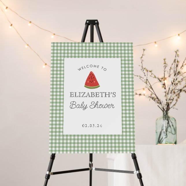Little Sweet Melon Baby Shower Welcome Foam Board (In Situ (Stand))