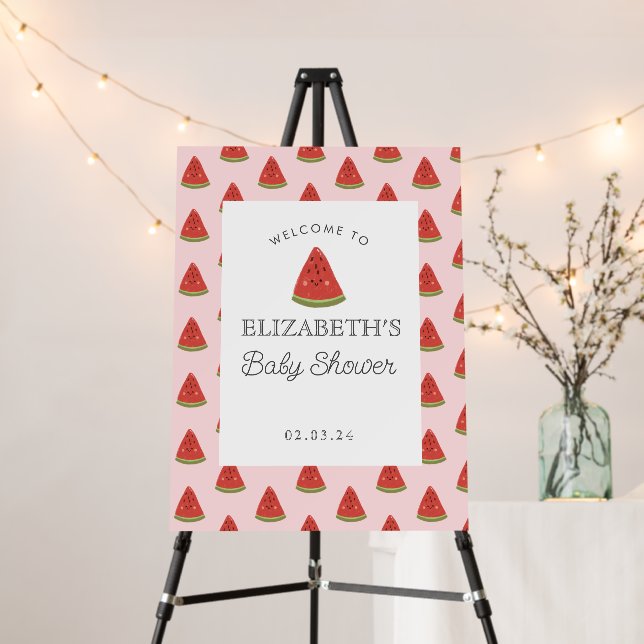 Little Sweet Melon Baby Shower Welcome Foam Board (In Situ (Stand))