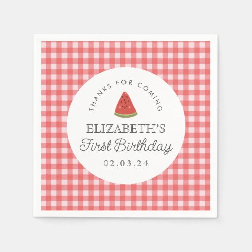 Little Sweet Melon First Birthday Napkins