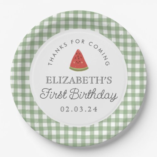 Little Sweet Melon First Birthday Paper Plates