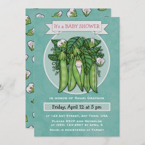 Little Sweet Pea Baby Shower Invitation