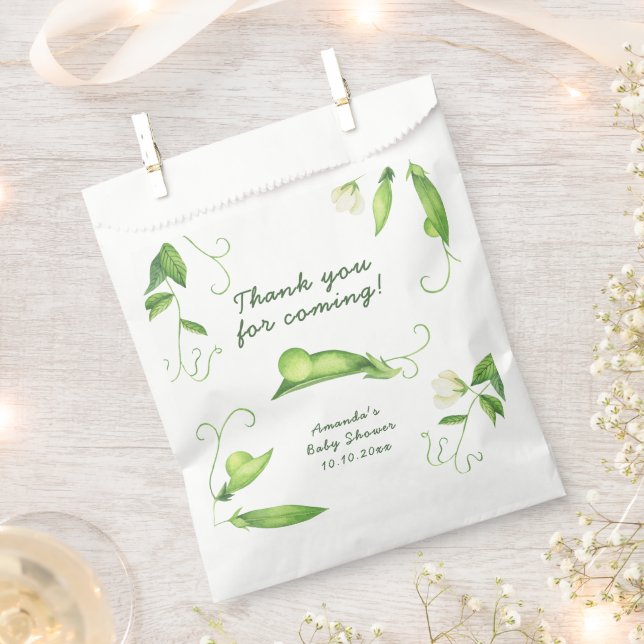 Little Sweet Pea Baby Shower Thank You Favor Bag (Clipped)