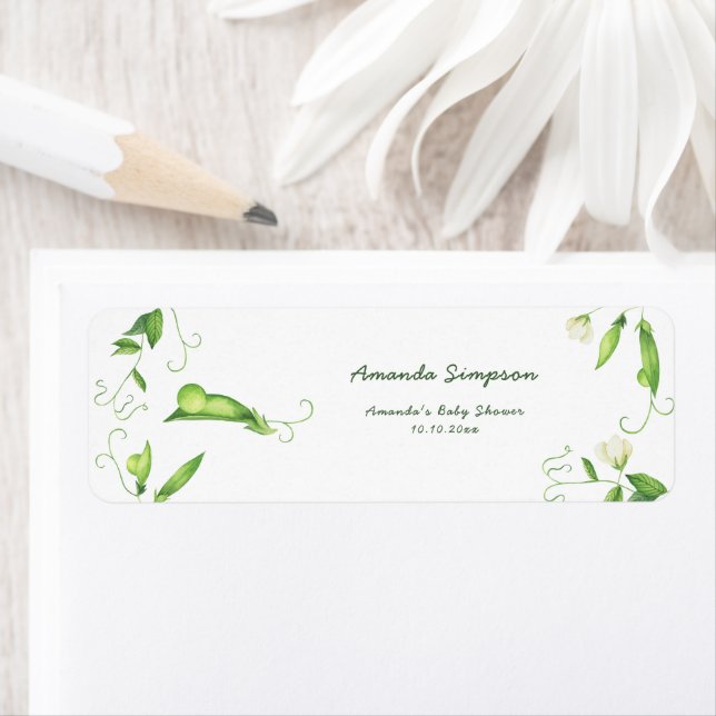 Little Sweet Pea Baby Shower Thank You Label (Insitu)