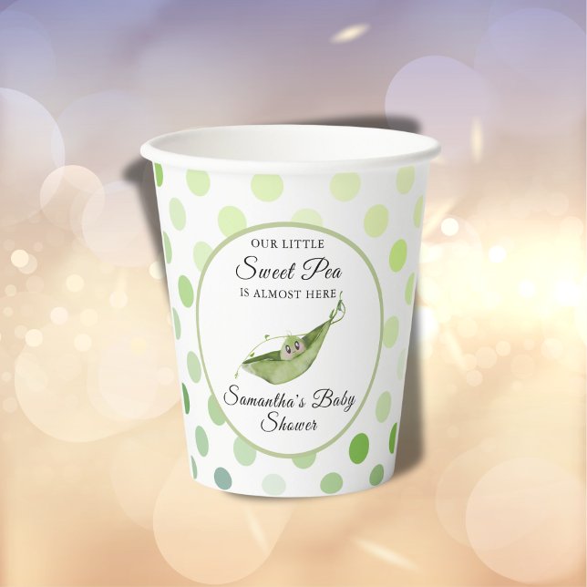 Little Sweet Pea Polka Dot Baby Shower Paper Cup (Creator Uploaded)