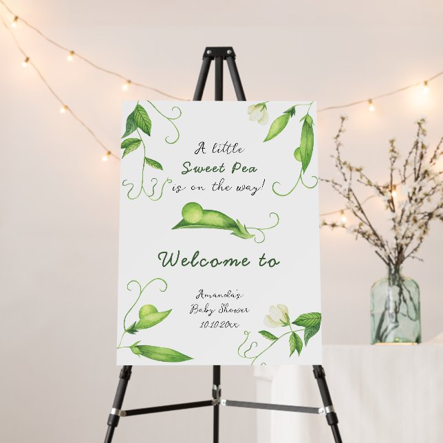 Little Sweet Pea Welcome Baby Shower Foam Board (In Situ (Stand))