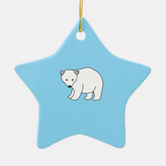 little sweet polar bear ceramic ornament