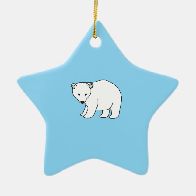 little sweet polar bear ceramic ornament (Front)