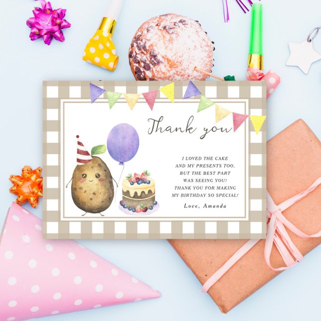 Little Sweet Potato birthday party thank you Card (Creator Uploaded)