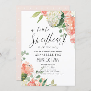 Little Sweethear Rose & Hydrangea Baby Shower Invitation