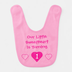 Little Sweetheart 1st Birthday Baby Bib