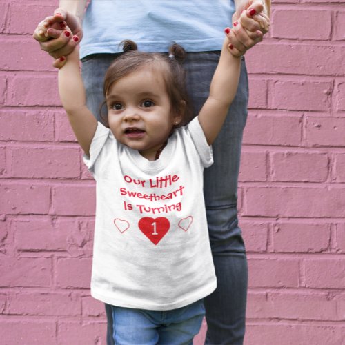 Little Sweetheart 1st Birthday Baby T_Shirt